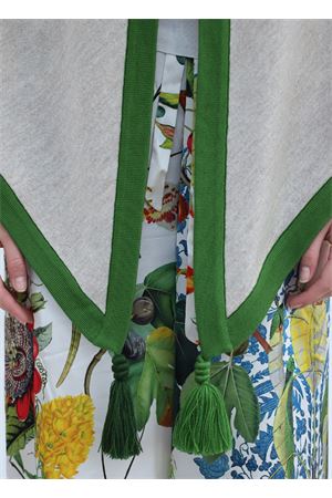 Capri stole with green border Art Tricot | MEZZALUNAKEFIAHVERDE